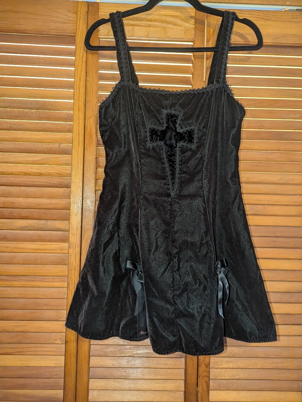 Vintage 90s Unique Jeannie Nitro Black Velvet Mini Dress Mesh Panels Whimsigoth